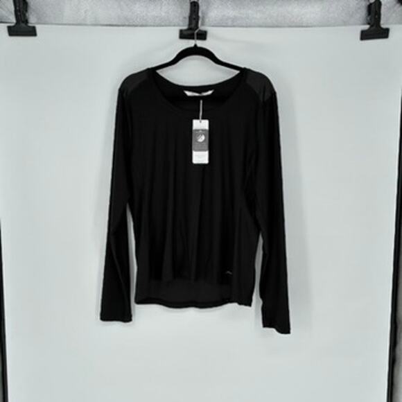 NWT Women's Gottex Black Long Sleeve Athletic Top - Plus Size 2X - Workout - Picture 1 of 9